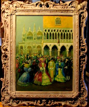 Carneval in Venedig Öl auf Holz
